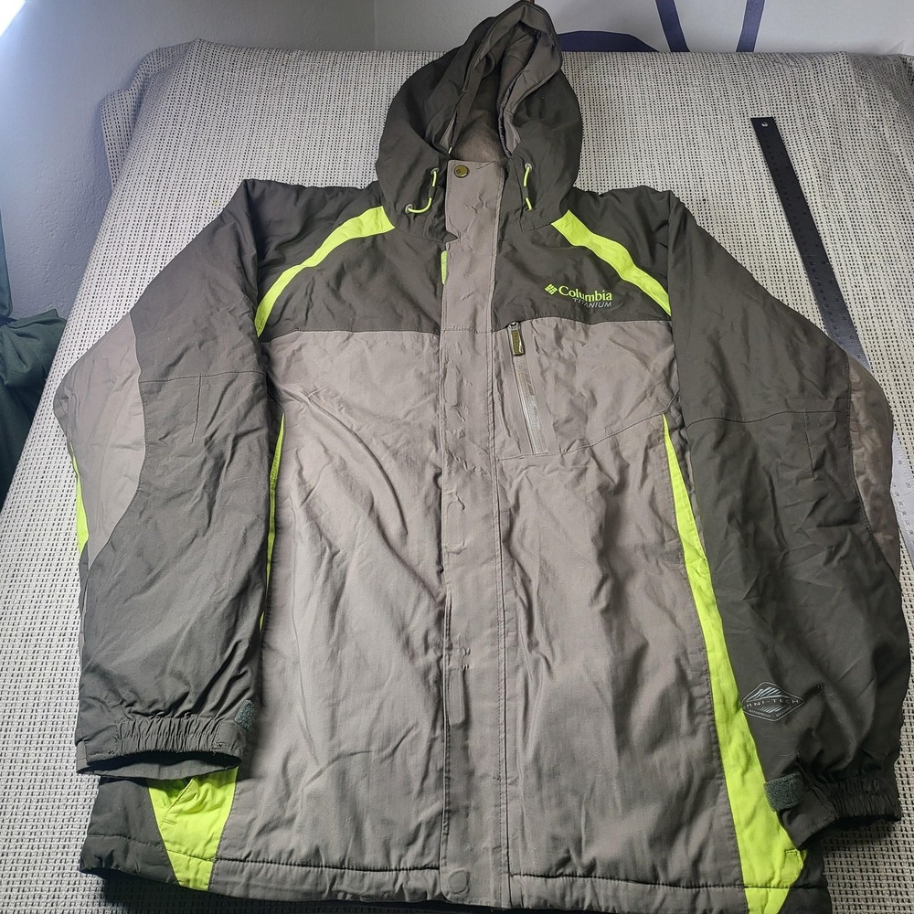 Columbia Titanium Omni-Tech Jacket Mens Medium Gray Hooded Ski Waterproof